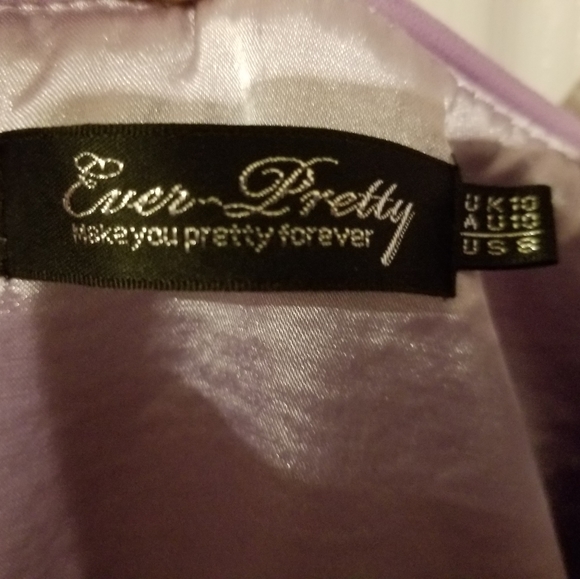 Ever-Pretty One Shoulder Chiffon Drape Mini Dress Lavender Purple Size 8 - Picture 8 of 8